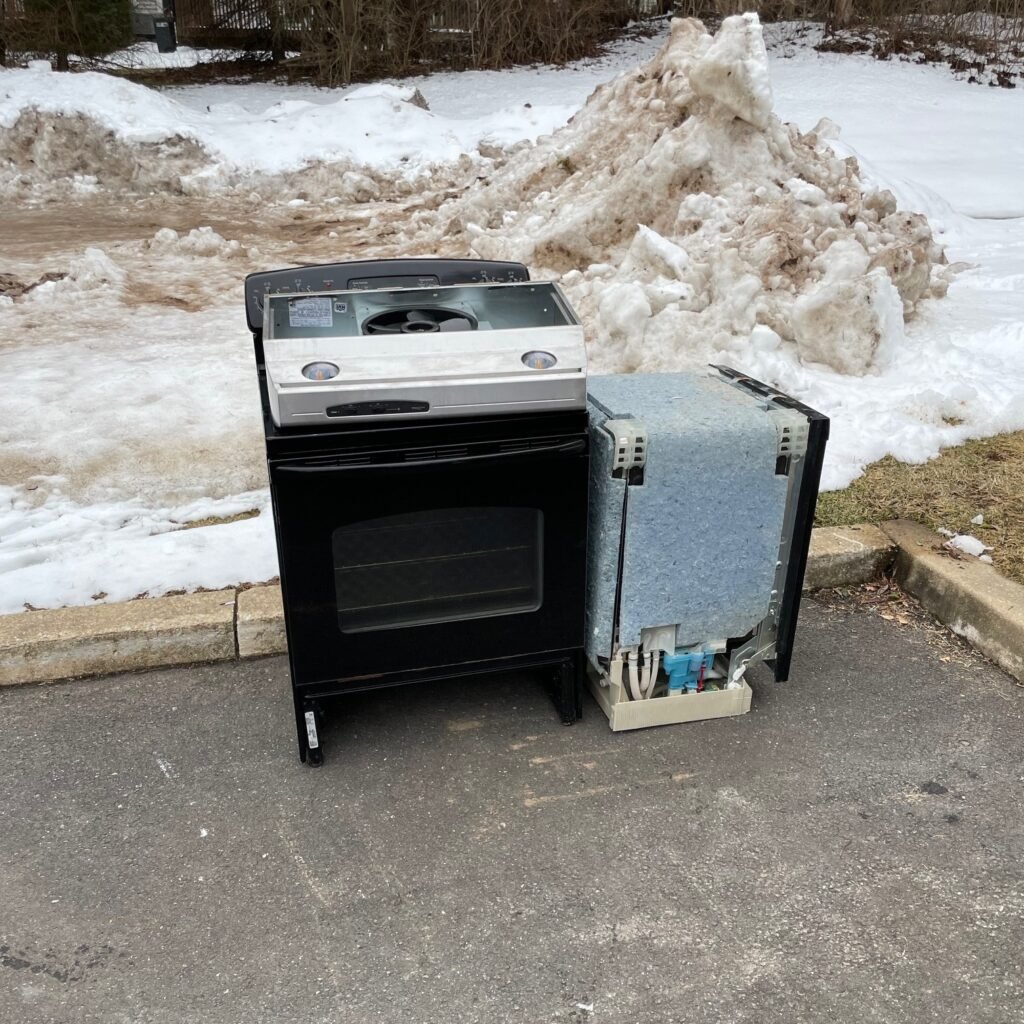 appliance removal in Wayne PA old oven and dishwasher before junk removal pickup