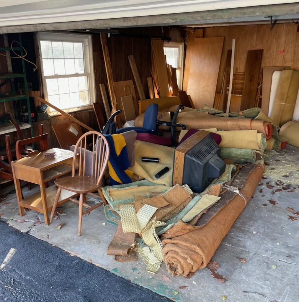 property cleanout debris and items being removed from residential property