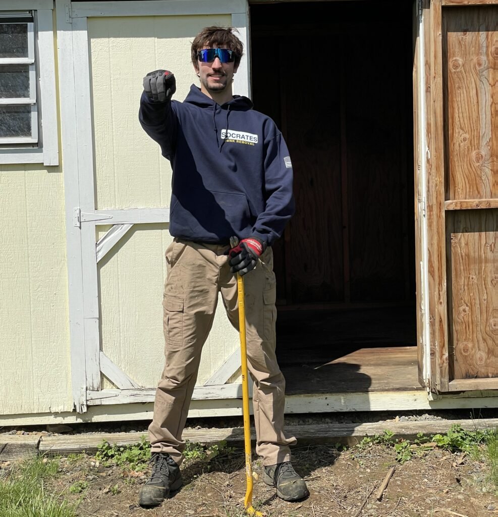 Shed demolition and debris removal service in Exton PA by Socrates Junk Removal